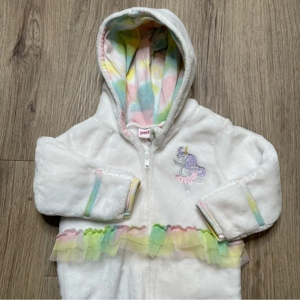 Penelope Mack One Piece Hoodie | Baby 6 - 9 months | White with Pastel